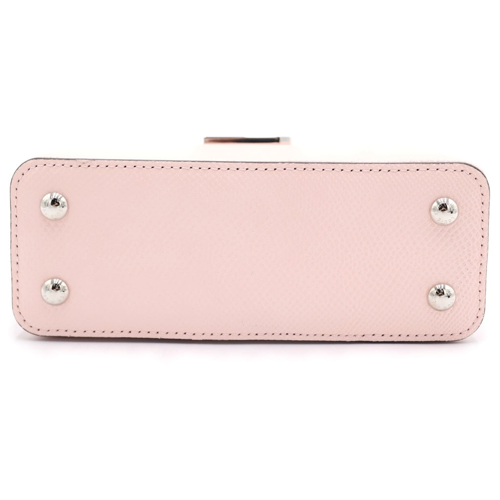 LOUIS VUITTON(ルイヴィトン) カプシーヌミニ マグノリア レザー 2WAY ハンド ショルダーバッグ シルバー金具 ピンク レディース