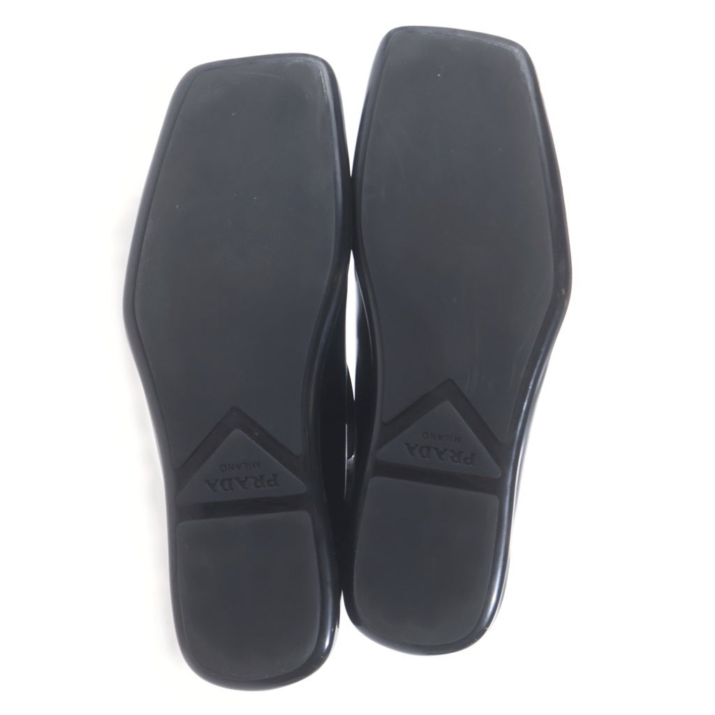 PRADA(プラダ) 24SS Square Toe Leather Loafer スクエアトゥ ブラッシュドレザーローファー 革靴 ブラック 2DG132