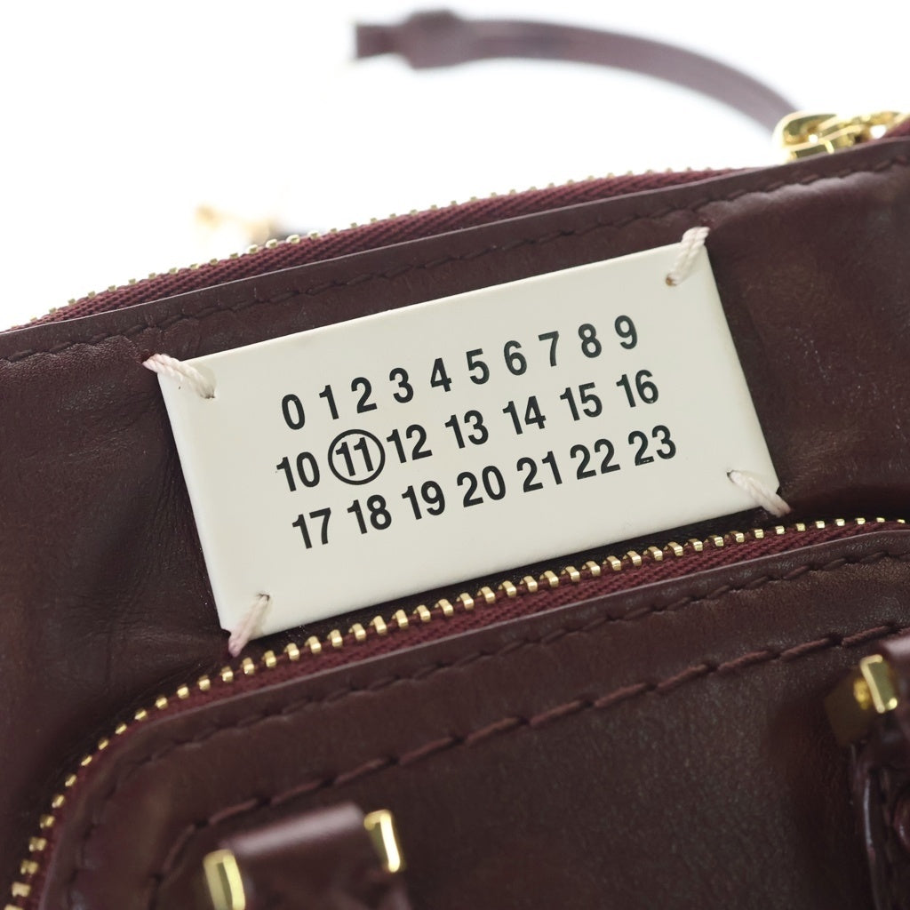 Maison Martin Margiela(メゾンマルタンマルジェラ) 5AC ショルダーバッグ ミニバッグ チェーンバッグ ボルドー レザー SB3WG0025 ゴールド金具 レディース
