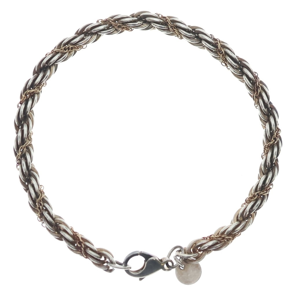 TIFFANY & Co.(ティファニー) ツイストチェーン ブレスレット シルバー×イエローゴールド SV925/14K レディース