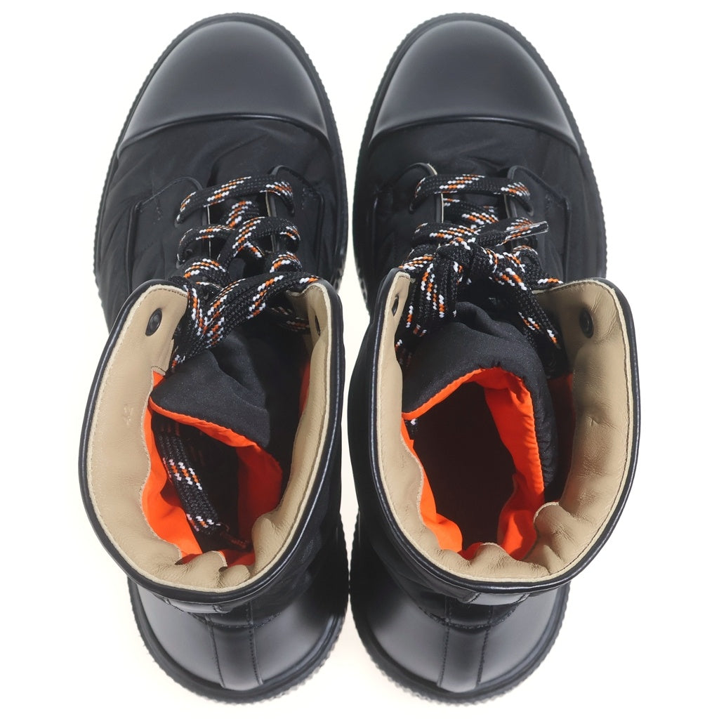 HERMES(エルメス) フレッシュ ショートブーツ ナイロン切り替え レースアップ ラバーソール ブラック H222052Z 04340