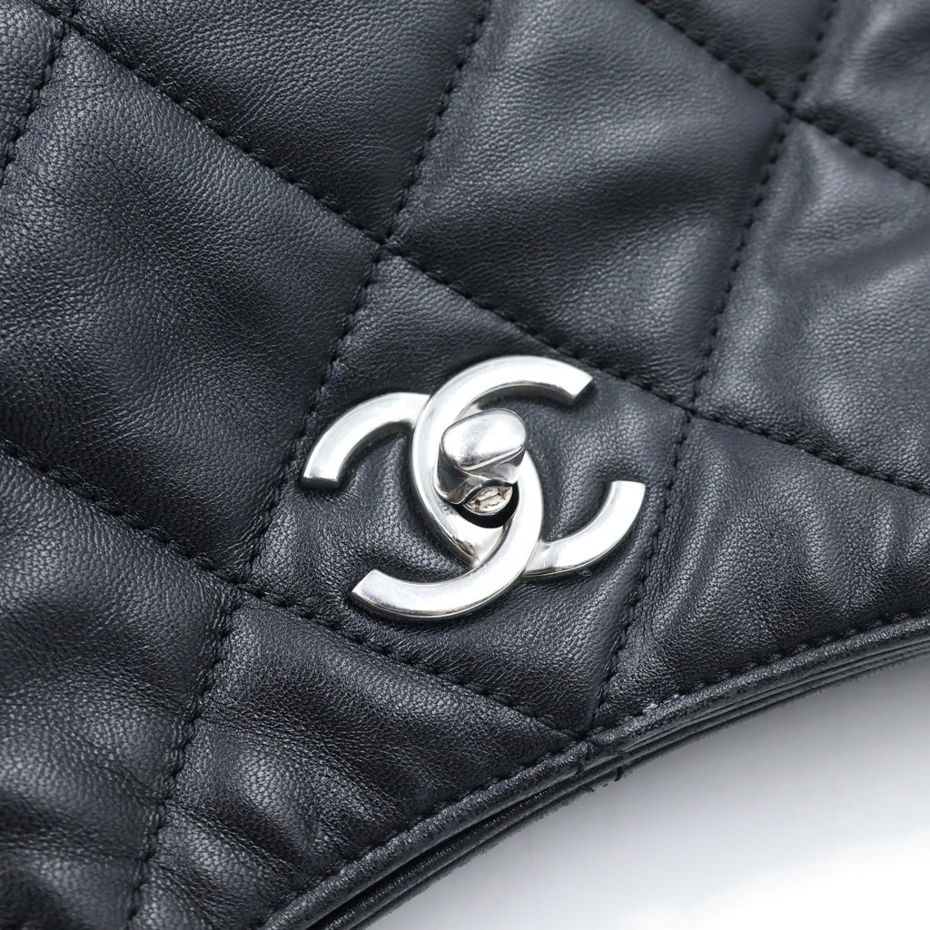 CHANEL(シャネル) マトラッセ ココマーク ホーボー チェーンショルダーバッグ ブラック ラムスキン AS3101 シルバー金具 レディース