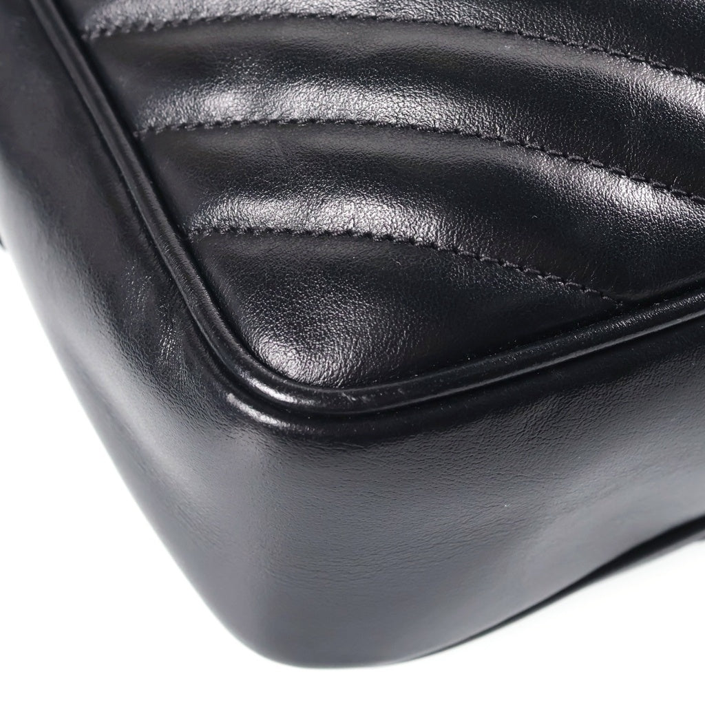 YVES SAINT LAURENT(イヴサンローラン) ルー フリンジ カメラバッグ ショルダーバッグ ブラック レザー 574494 ゴールド金具 レディース
