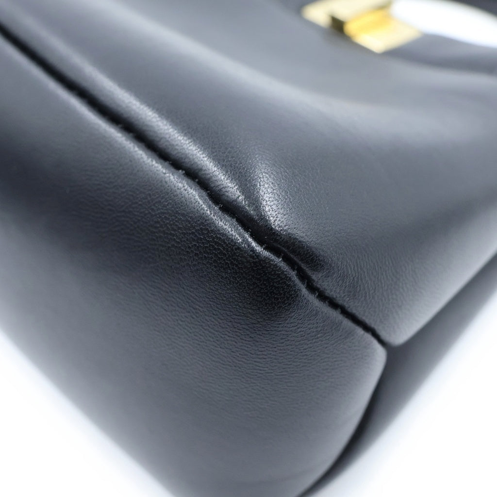 FENDI(フェンディ) ピーカブー アイコニック 2WAYハンドバッグ ショルダーバッグ ブラック レザー ゴールド金具