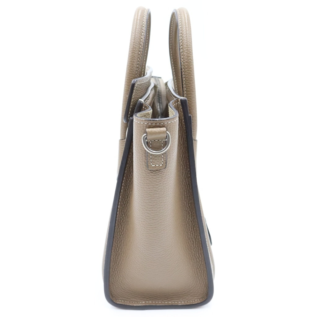 CELINE(セリーヌ) ラゲージ ナノ スリ ハンド ショルダーバッグ 2WAY カーフスキン レザー グレージュ 189243DRU.09SO レディース