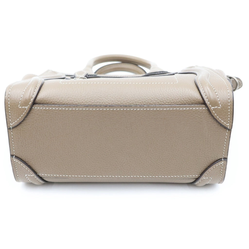 CELINE(セリーヌ) ラゲージ ナノ スリ ハンド ショルダーバッグ 2WAY カーフスキン レザー グレージュ 189243DRU.09SO レディース