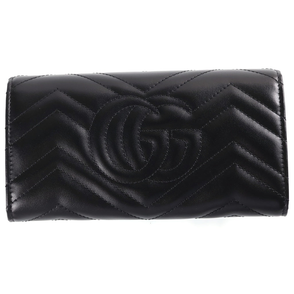 GUCCI(グッチ) GGマーモント 二つ折り長財布 ロングウォレット ブラック レザー 443436 レディース