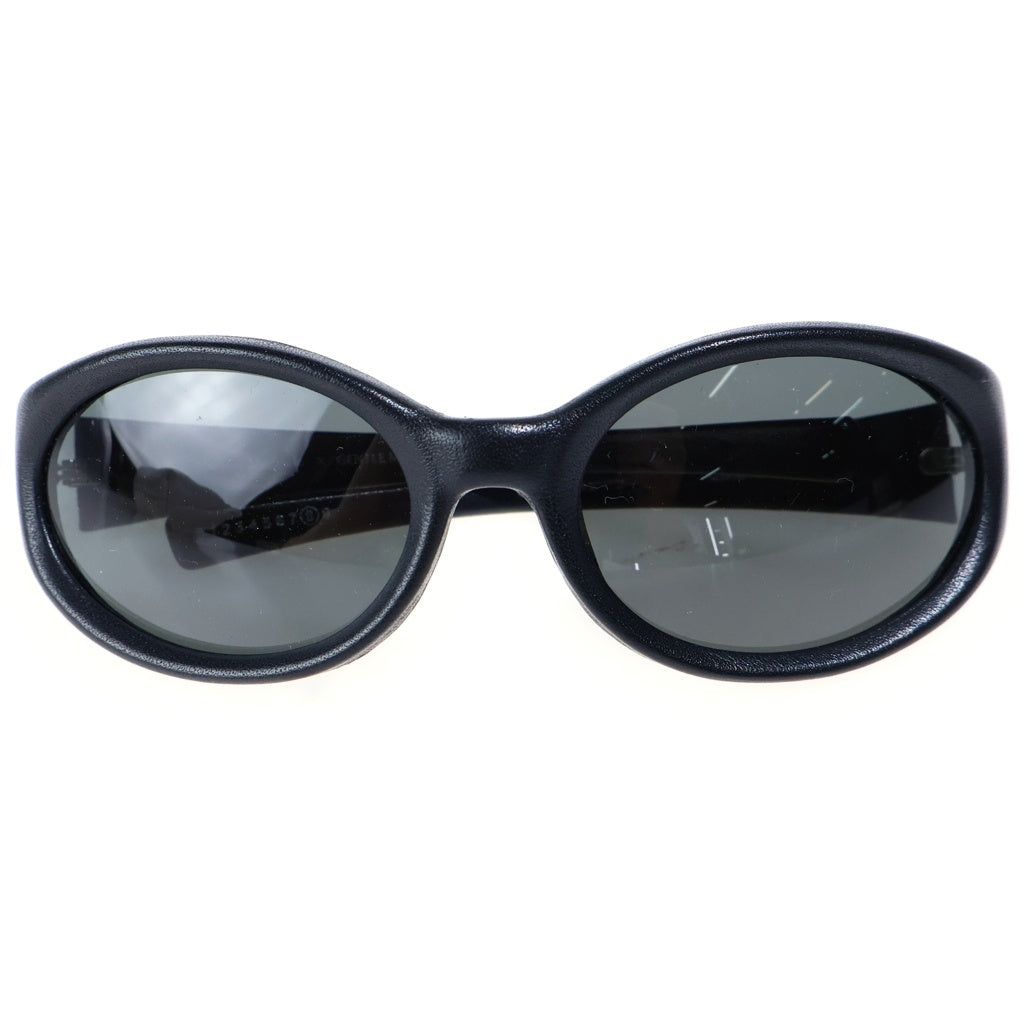 GENTLE MONSTER(ジェントルモンスター) ×Maison Margiela MM104 Leather ラップアラウンドシェイプ サングラス アイウェア 59□19-122 ブラック