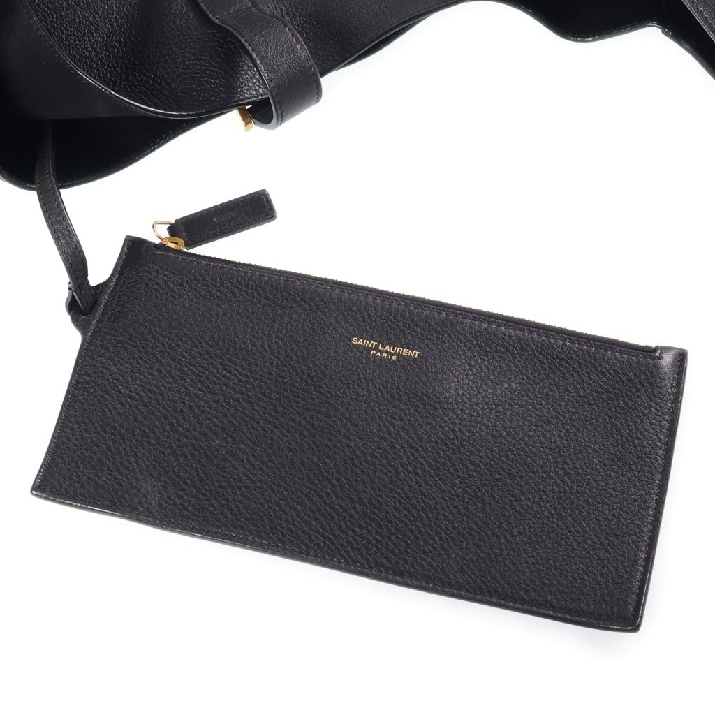 SAINT LAURENT PARIS(サンローランパリ) LE 5 A 7 ル サンカセット ホーボー ワンショルダーバッグ ブラック レザー 793088 ゴールド金具 レディース