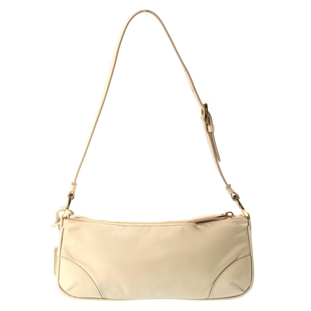 PRADA(プラダ) Re-Edition 2002 テスート ショルダーバック トライアングルロゴ ナイロン レザー ベージュ 1BC201 レディース