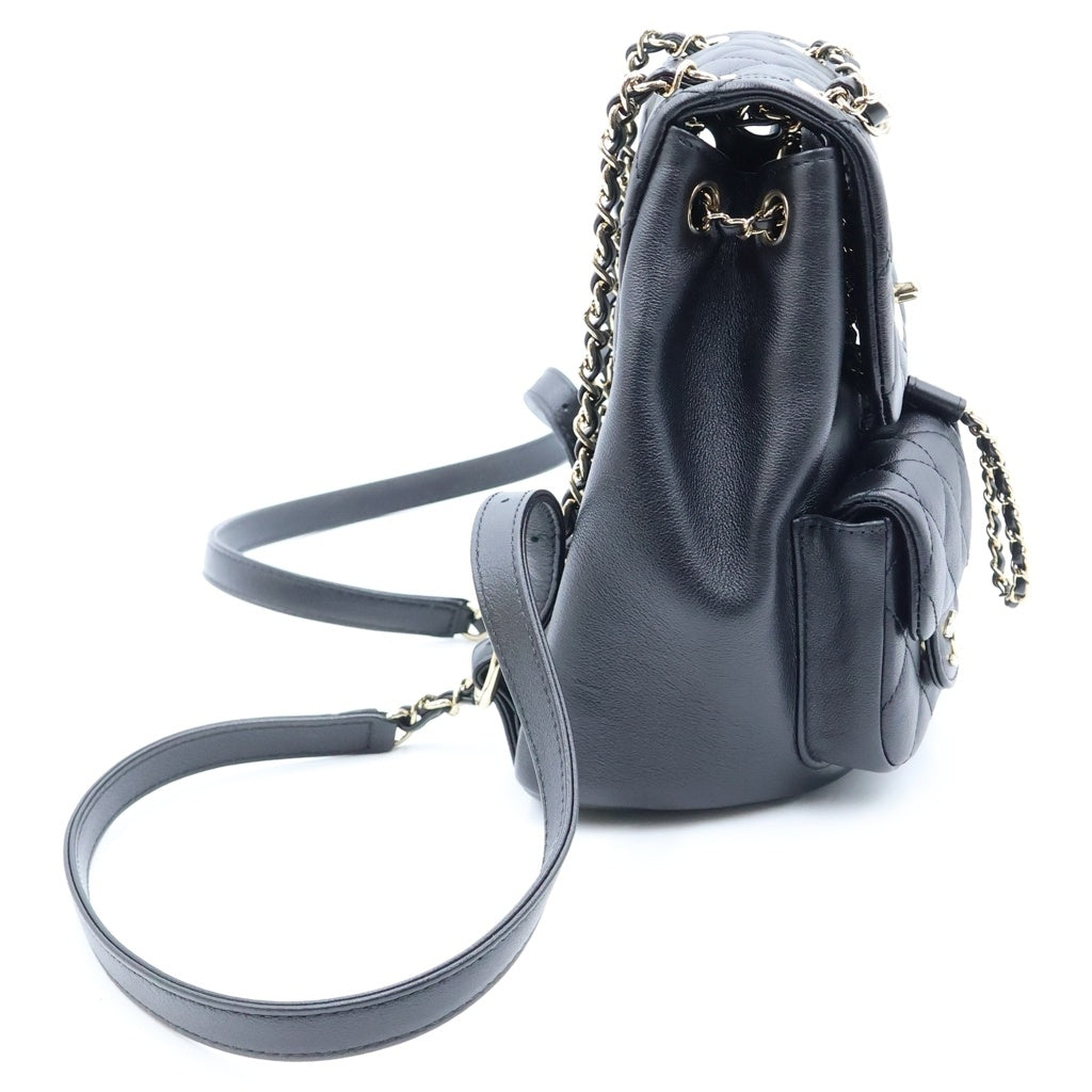 CHANEL(シャネル) マトラッセ バックパック リュックサック ブラック ラムスキン AS3860 ゴールド金具 レディース