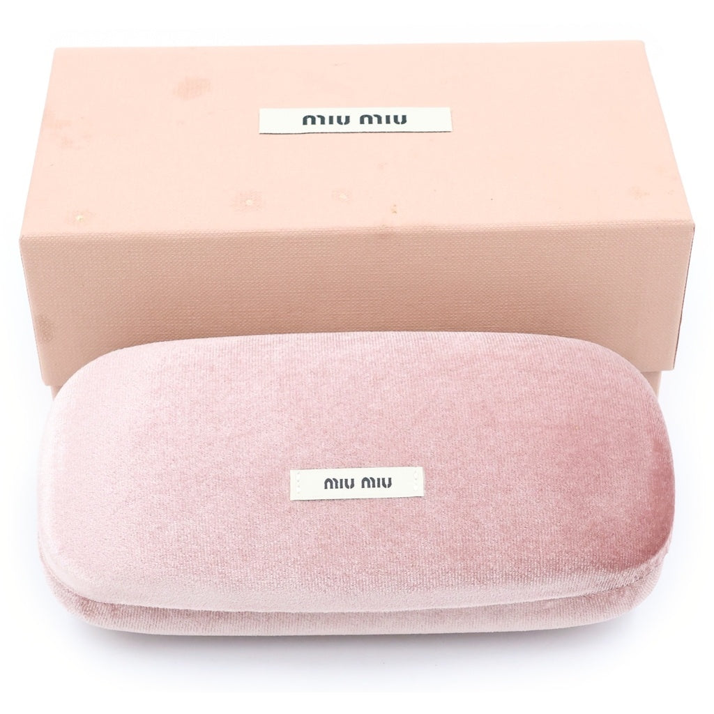 miumiu(ミュウミュウ) ロゴ スクエア型メガネ クリア シルバー メタル 60□19-122 S MUA50S