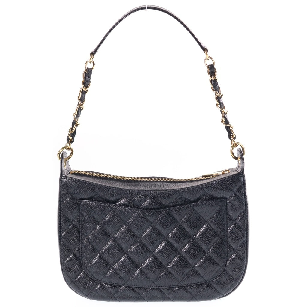 CHANEL(シャネル) マトラッセ ワンショルダー チェーン ショルダーバッグ ココマーク ゴールド金具 キャビアスキン ブラック A20993 レディース
