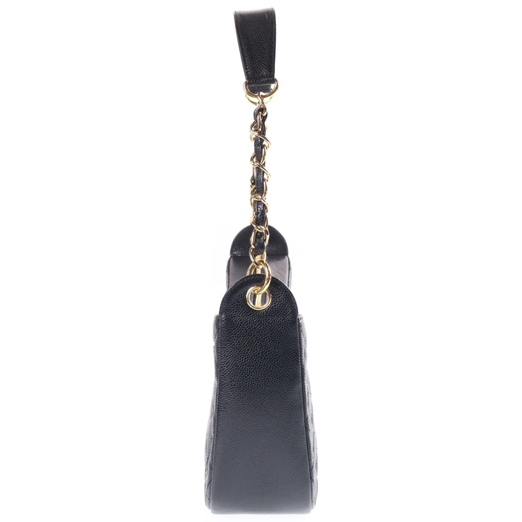 CHANEL(シャネル) マトラッセ ワンショルダー チェーン ショルダーバッグ ココマーク ゴールド金具 キャビアスキン ブラック A20993 レディース