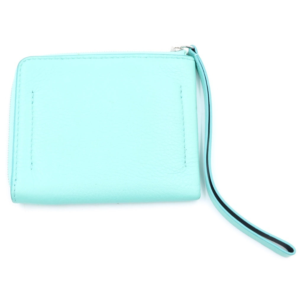 TIFFANY & Co.(ティファニー) キャットストリート ストラップ コインケース コンパクト ジップ レザー ティファニーブルー レディース