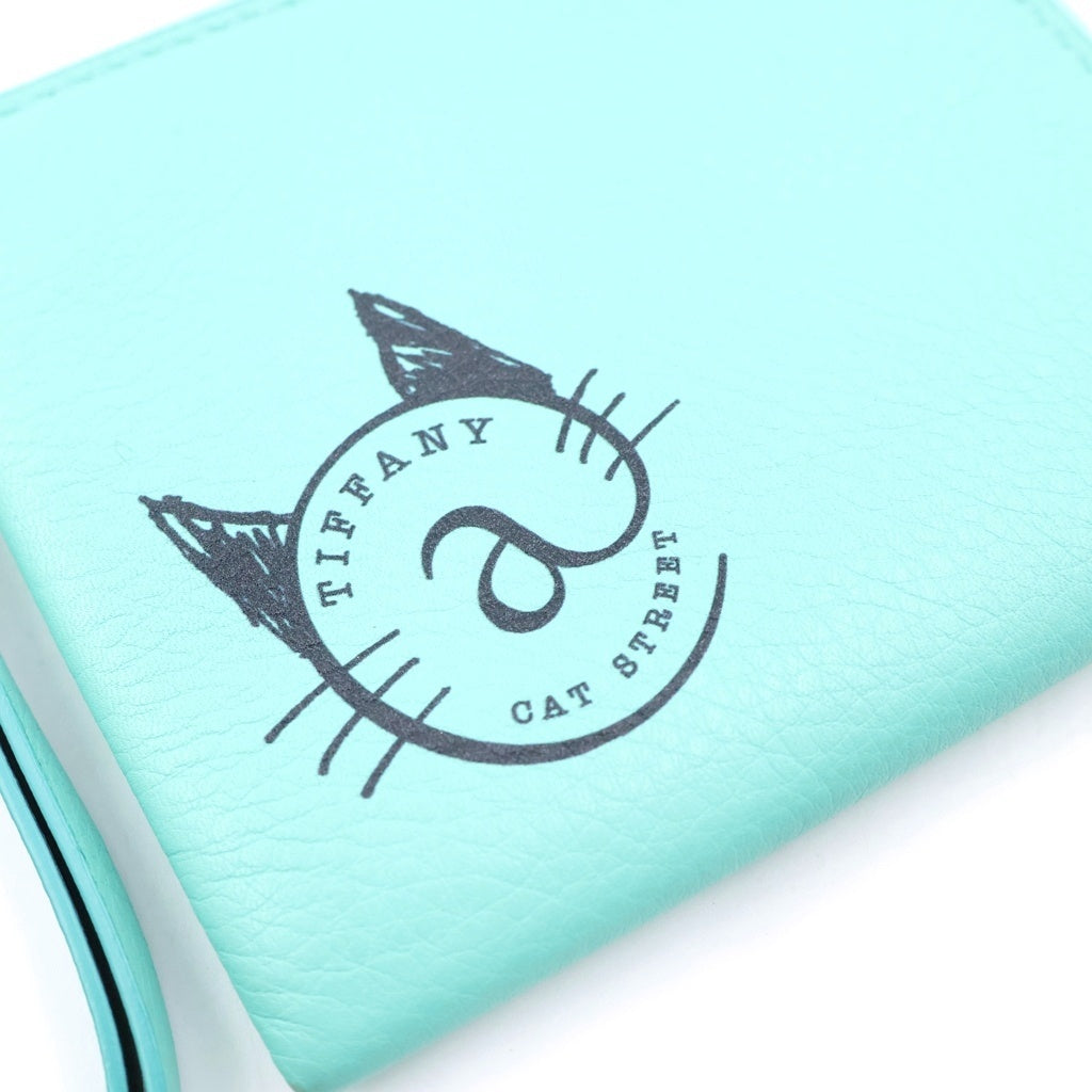 TIFFANY & Co.(ティファニー) キャットストリート ストラップ コインケース コンパクト ジップ レザー ティファニーブルー レディース