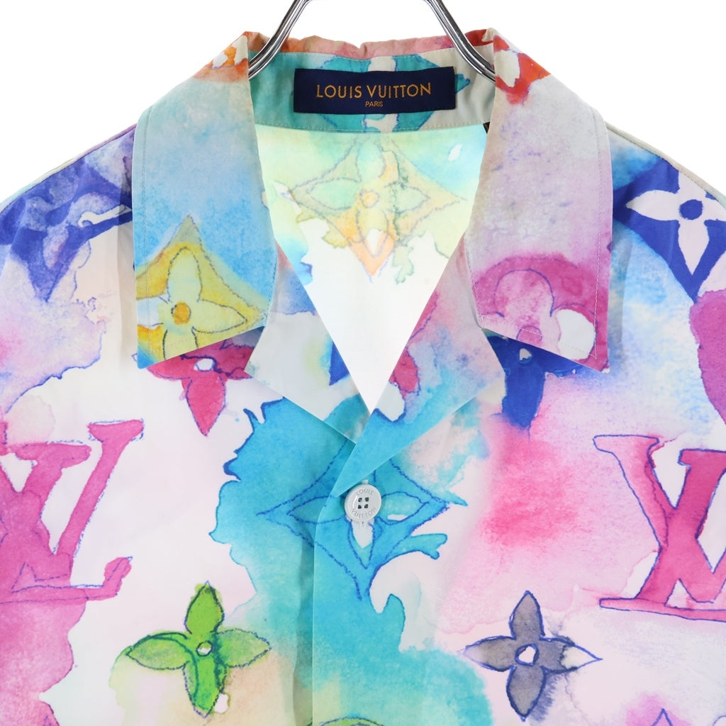 LOUIS VUITTON(ルイヴィトン) 21SS マルチモノグラム ウォーターカラー 半袖シャツ オープンカラー コットン マルチカラー RM211V BT3 HLS02W