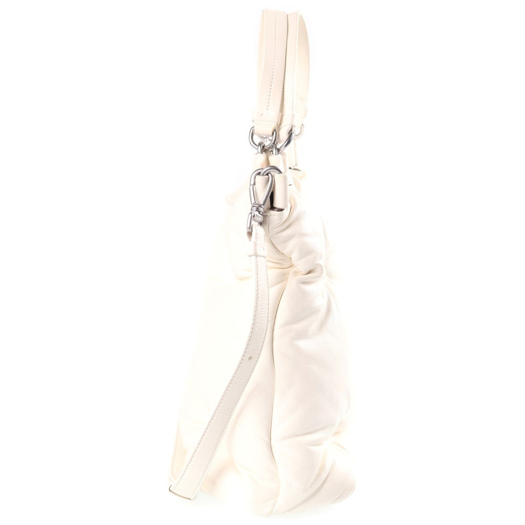 Maison Margiela(メゾンマルジェラ) グラムスラム 2WAYハンドバッグ ショルダーバッグ ホワイト レザー シルバー金具 レディース