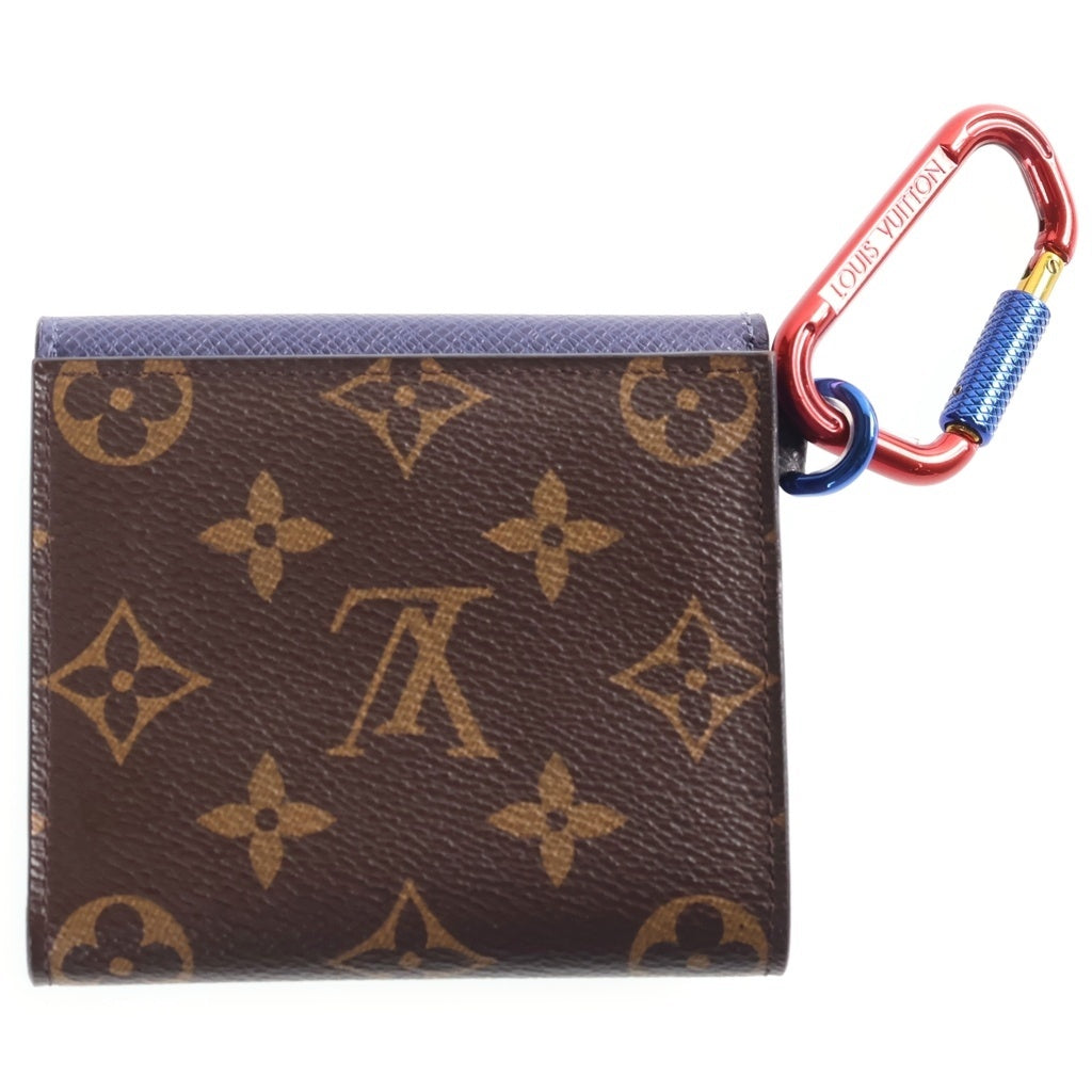 LOUIS VUITTON(ルイヴィトン) モノグラム タイガ コンパクトウォレット 三つ折り財布 ブラウン×ブルー レザー×PVC M63041 レディース