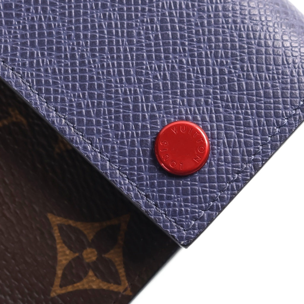 LOUIS VUITTON(ルイヴィトン) モノグラム タイガ コンパクトウォレット 三つ折り財布 ブラウン×ブルー レザー×PVC M63041 レディース