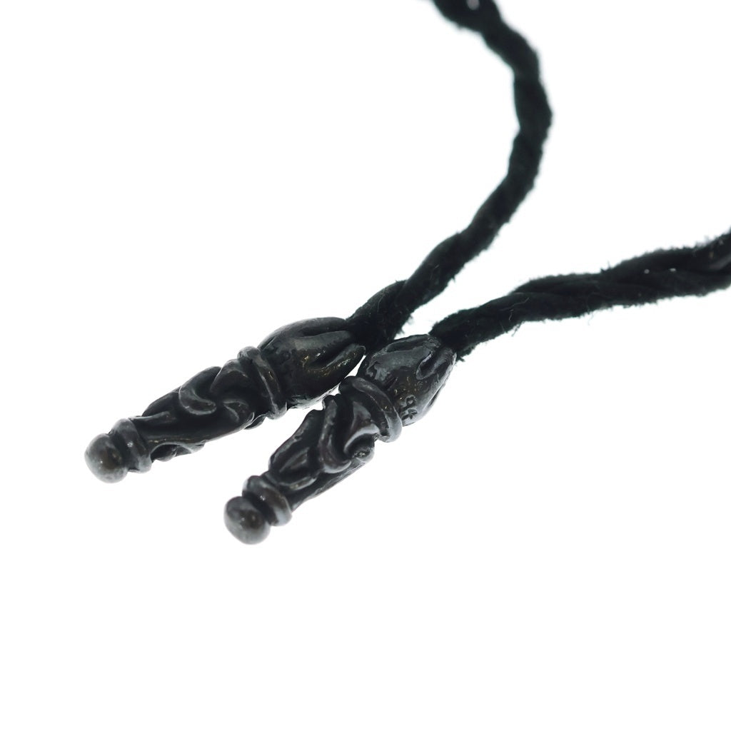 CHROME HEARTS(クロムハーツ) LEATHER BRAID SCROLL ネックレス レザーブレイドネックレス ブラック/シルバー BCA377