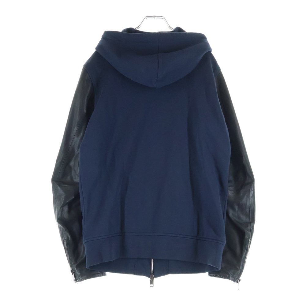 DIESEL(ディーゼル) レザー切り替え ジップアップ フーディー TR000084 ブラック/ネイビー