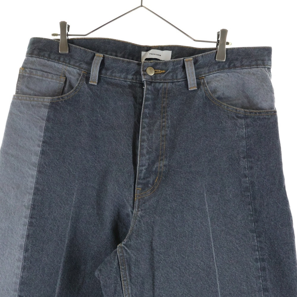 FACETASM(ファセッタズム) PATCHWORK DENIM PANTS パッチワーク デニム パンツ ジップフライ グレー