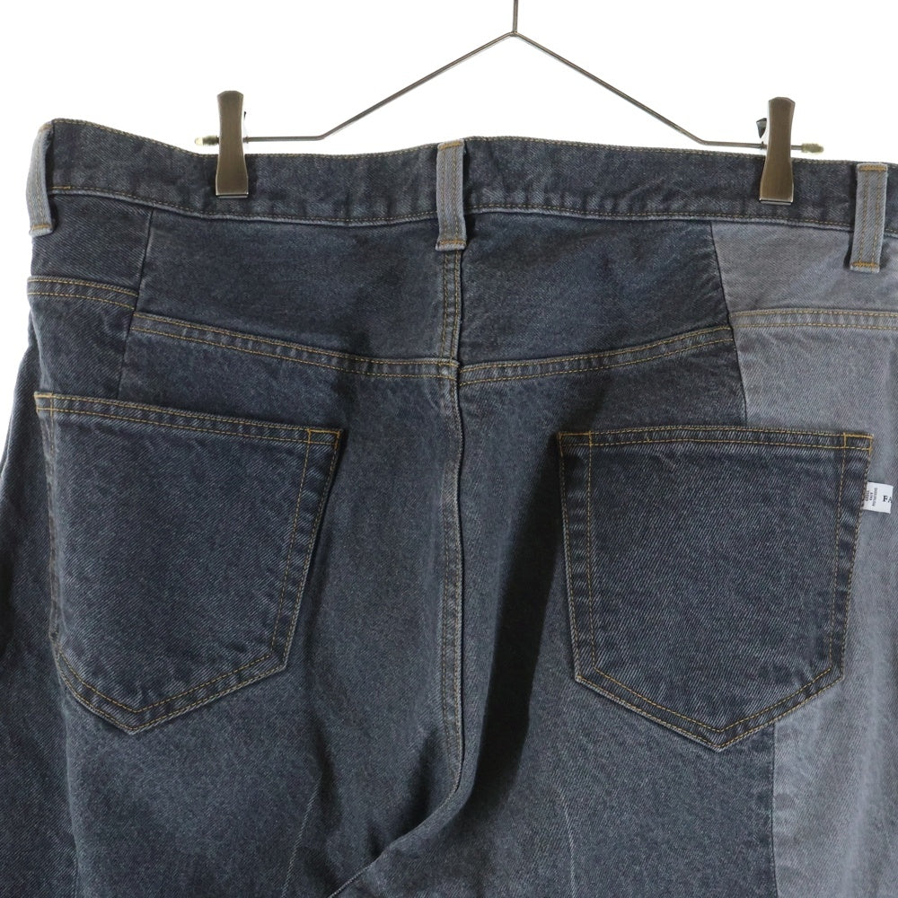 FACETASM(ファセッタズム) PATCHWORK DENIM PANTS パッチワーク デニム パンツ ジップフライ グレー