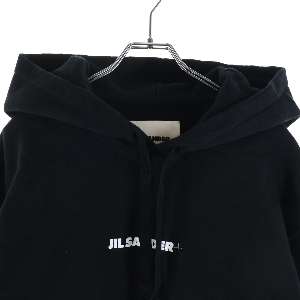 JIL SANDER(ジルサンダー) 25SS ロゴプリント スウェットプルオーバーパーカー J47GU0129 ブラック