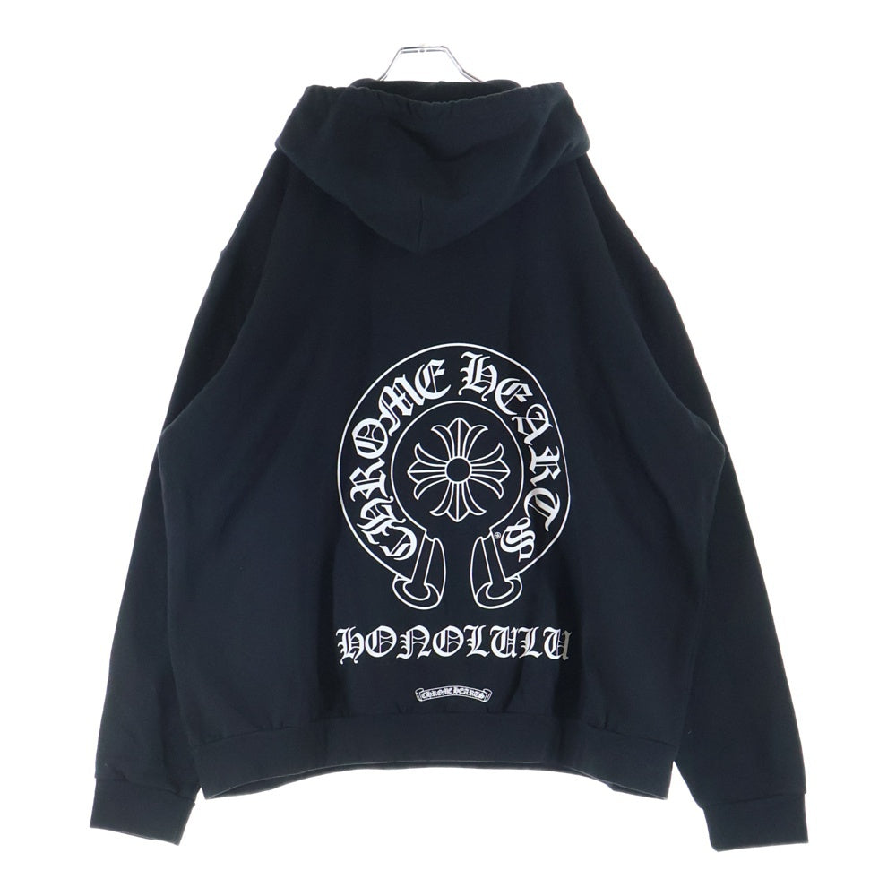 CHROME HEARTS(クロムハーツ) SWTSHRT HD HONOLULU LTD ホノルル限定 バックホースシュープリント プルオーバーパーカー フーディー ブラック