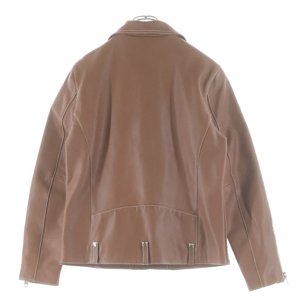 Liugoo Leathers(リューグーレザーズ) VaLLet 02 ダブルライダースジャケット 牛革 ブラウン CW-EN-0001