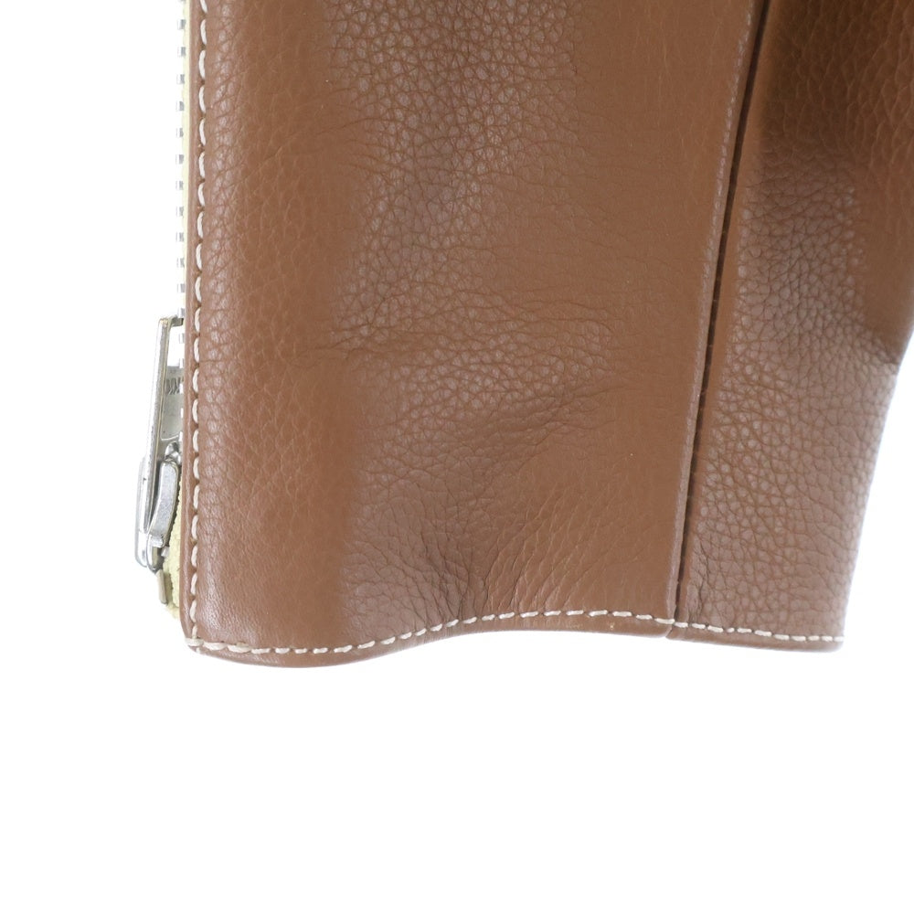 Liugoo Leathers(リューグーレザーズ) VaLLet 02 ダブルライダースジャケット 牛革 ブラウン CW-EN-0001