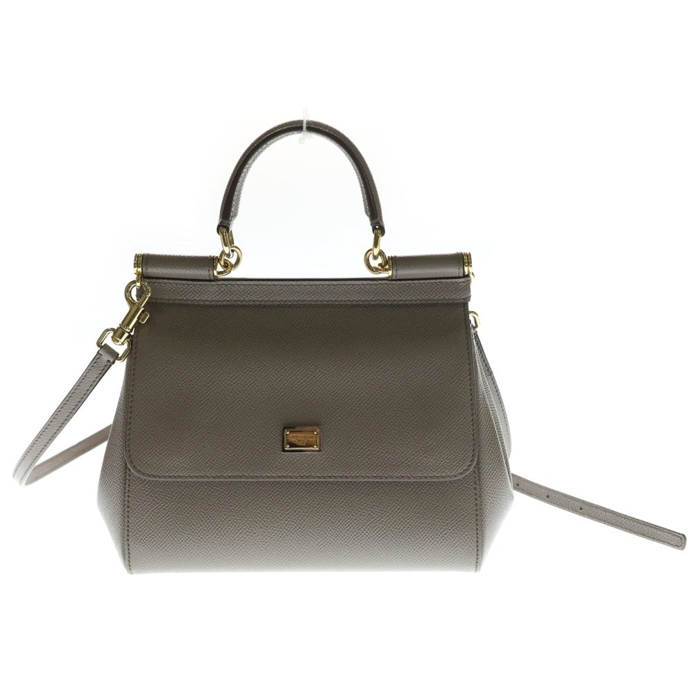 DOLCE & GABBANA(ドルチェアンドガッバーナ) Sicily Handbag Calfskin シシリー 2Way ハンドバッグ ベージュ レディース