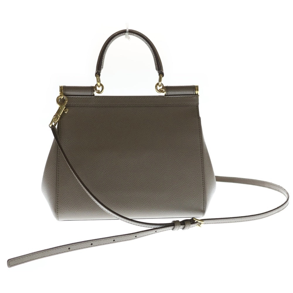 DOLCE & GABBANA(ドルチェアンドガッバーナ) Sicily Handbag Calfskin シシリー 2Way ハンドバッグ ベージュ レディース