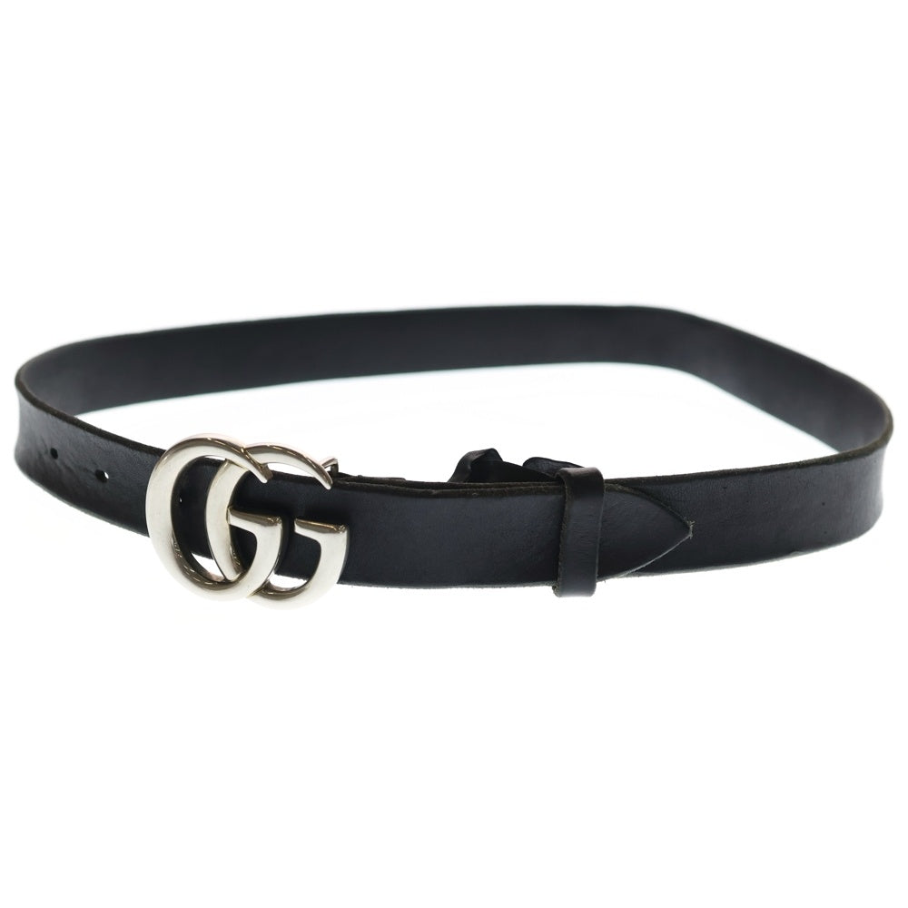 GUCCI(グッチ) GGマーモント レザーベルト ブラック 414516 シルバー金具