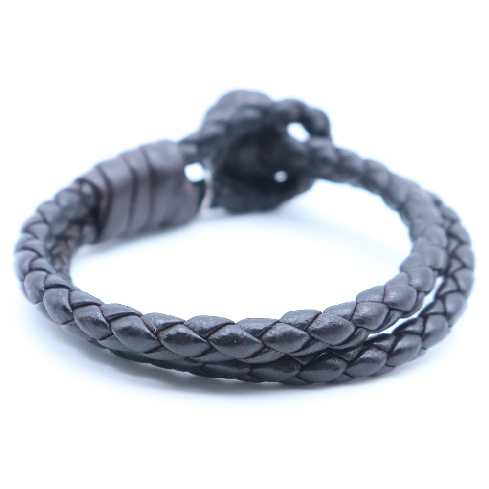 BOTTEGA VENETA(ボッテガヴェネタ) イントレチャート レザー ブレスレット BLK 黒 レディース
