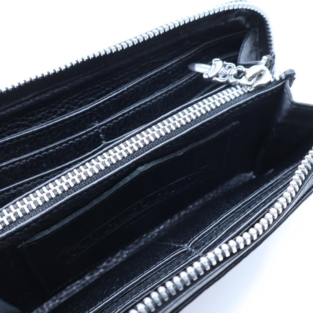 CHROME HEARTS(クロムハーツ) REC F ZIP フィリグリープラス ラウンドジップ長財布 ウォレット ブラック レザー