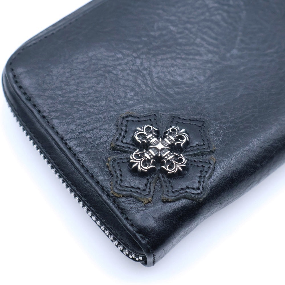 CHROME HEARTS(クロムハーツ) REC F ZIP フィリグリープラス ラウンドジップ長財布 ウォレット ブラック レザー