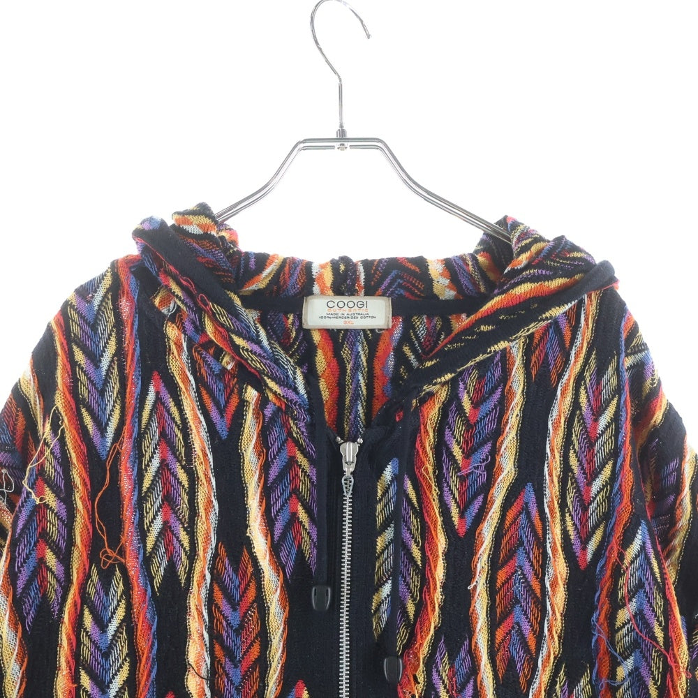 COOGI(クージー) 3D DESIGN KNIT SWEATER ジップアップ ニット フーディー マルチ
