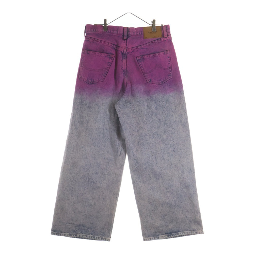 doublet(ダブレット) ANIME HAND PAINTING DENIM PANTS 染め加工 デニム ワイドパンツ PINK ピンク