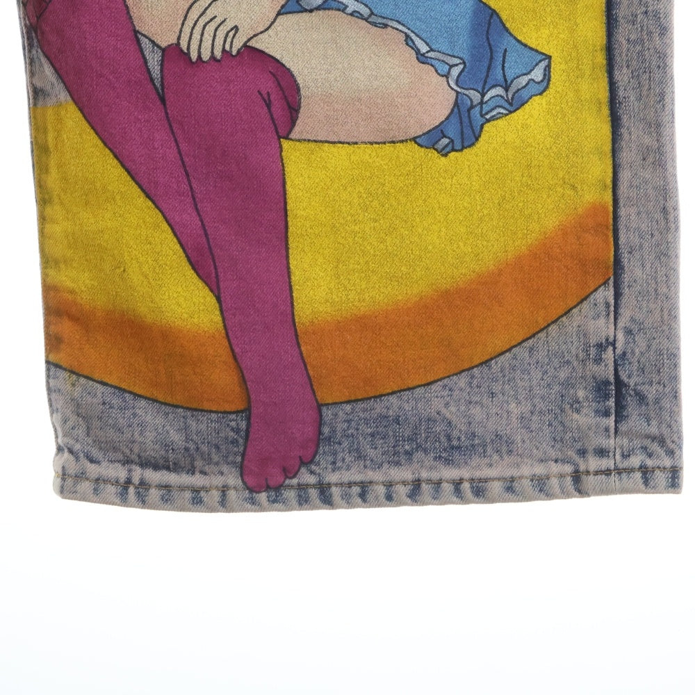 doublet(ダブレット) ANIME HAND PAINTING DENIM PANTS 染め加工 デニム ワイドパンツ PINK ピンク