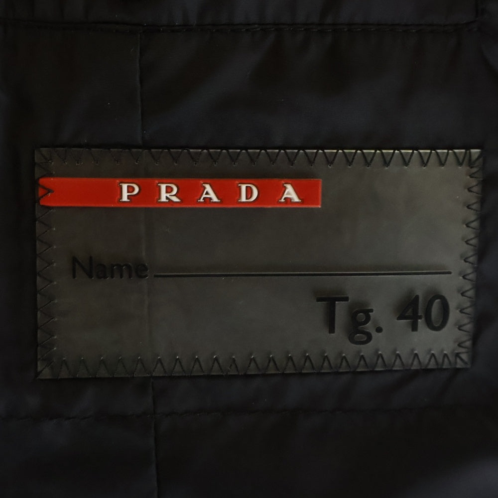 PRADA(プラダ) ブルー ライダースダウンジャケット トライアングルロゴ アウター ナイロン ブラック 29X510 レディース