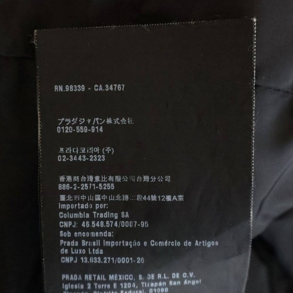 PRADA(プラダ) ブルー ライダースダウンジャケット トライアングルロゴ アウター ナイロン ブラック 29X510 レディース