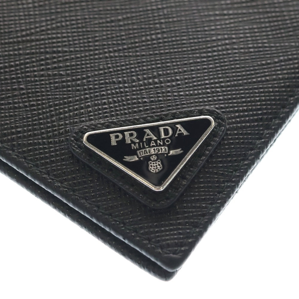 PRADA(プラダ) サフィアーノ トライアングルロゴ マネークリップ カードケース 2MN077 ブラック
