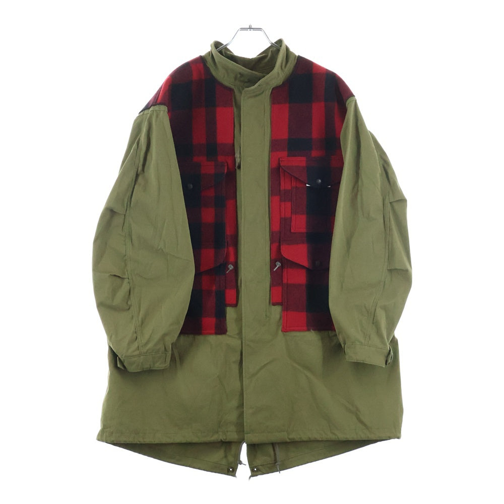COMME des GARCONS JUNYA WATANABE MAN(コムデギャルソンジュンヤワタナベマン) 25AW ×FILSON フィルソン チェック柄 パーカー ミリタリーコート WP-C016 レッド/グリーン
