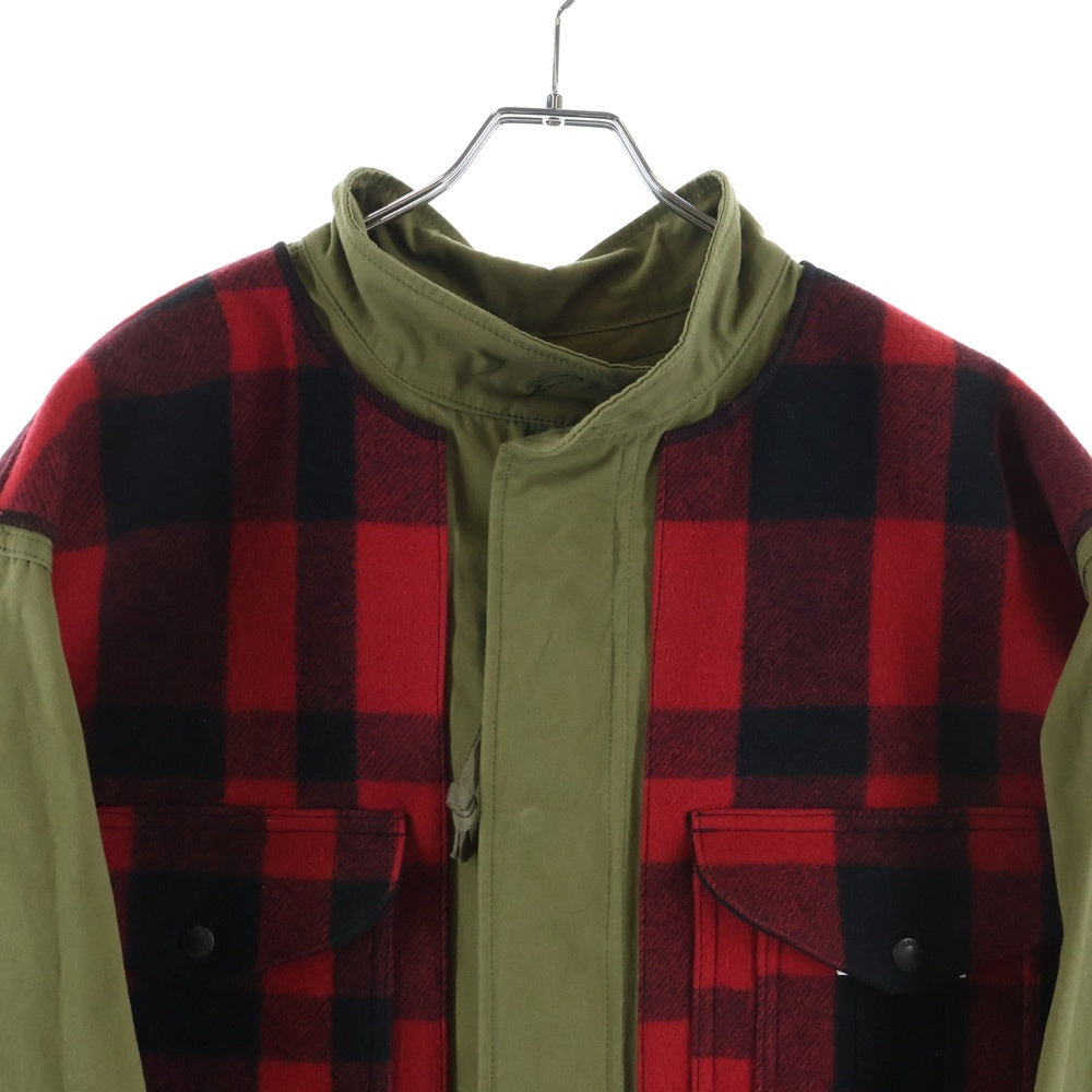COMME des GARCONS JUNYA WATANABE MAN(コムデギャルソンジュンヤワタナベマン) 25AW ×FILSON フィルソン チェック柄 パーカー ミリタリーコート WP-C016 レッド/グリーン