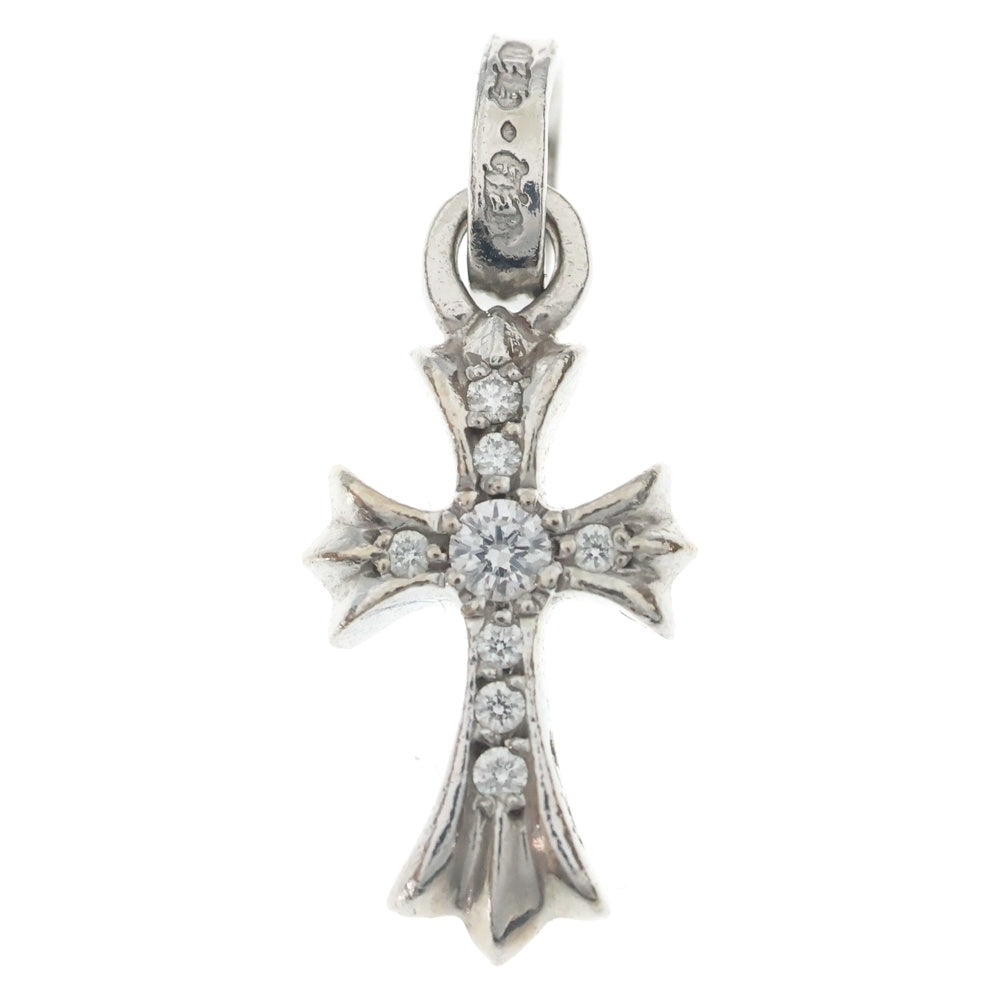 CHROME HEARTS クロムハーツ 18KWG CRS BBYFAT P/DMND/18K ホワイトゴールド ベイビーファット PAVEダイヤ ネックレストップ シルバー CHROME HEARTS(クロムハーツ) 18KWG CRS BBYFAT P/DIA ベイビー