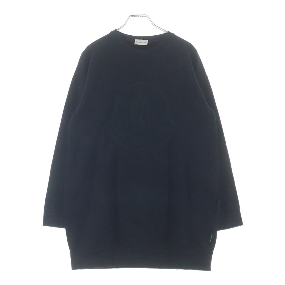 MONCLER(モンクレール) GIROCOLLO ジロコッロ フロントロゴ クルーネック スウェット ブラック レディース F29548G72010 809EH