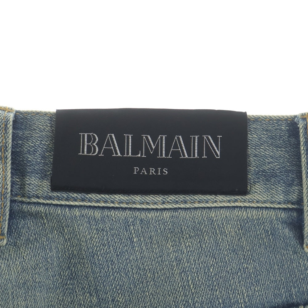 BALMAIN(バルマン) ダメージ加工 バイカーデニム スリム インディゴ