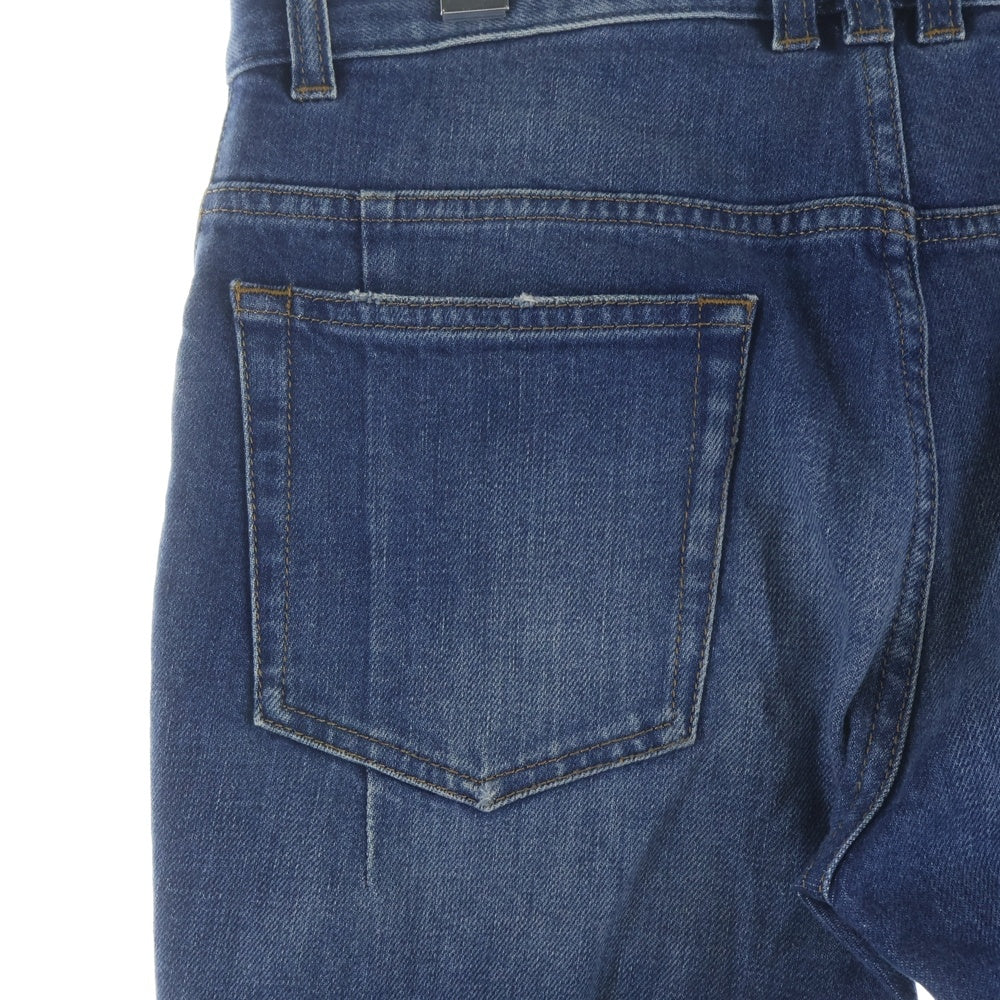 BALMAIN(バルマン) 4ポケット ダメージ加工 バイカーデニムパンツ スリム MG005DB68 インディゴ